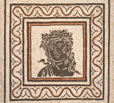 Gulvmosaik med billedet af en sæson i centrum, tredje århundrede e.Kr., Roms nationalmuseum (museo nazionale romano), Rom, Italien af Unbekannter Künstler