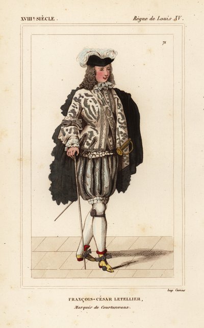 Francois-Cesar Letellier, Marquis de Courtanvaux, videnskabsmand og soldat, medlem af Videnskabernes Akademi af Unbekannter Künstler