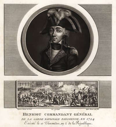 Francois Henriot, jakobinsk leder, generalkommandant for den parisiske nationalgarde, henrettet 1794 af Unbekannt