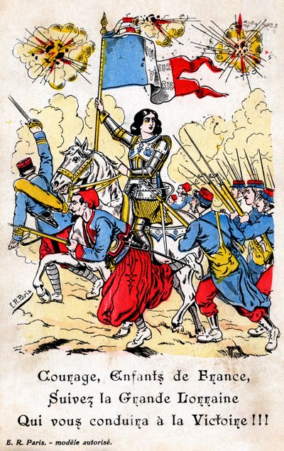 Fransk postkort, der viser Jeanne d