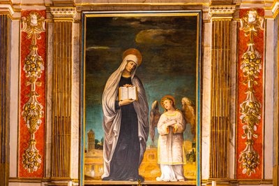Fresker med bibelske motiver, Monte Oliveto Maggiore Abbey, nær Buonconvento, Toscana, Italien, Europa af Unbekannter Künstler
