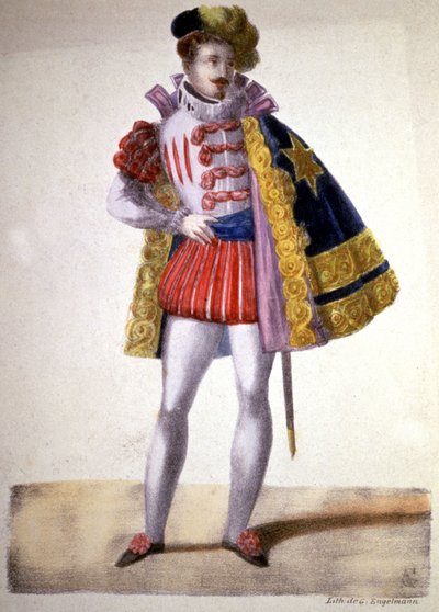 Garcia som Don Juan i Mozarts opera, ca. 1840-1850 (litografi) af Unbekannter Künstler