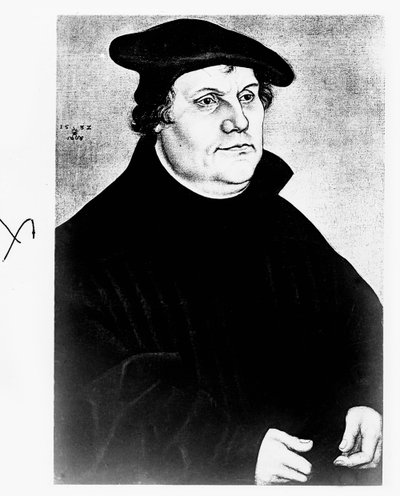 Den tyske reformator Martin Luther af Unbekannter Künstler