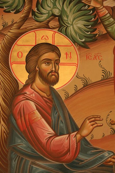 Græsk-ortodoks ikon, der forestiller Jesus i Olivenhaven Thessalonique, Grækenland af Unbekannt
