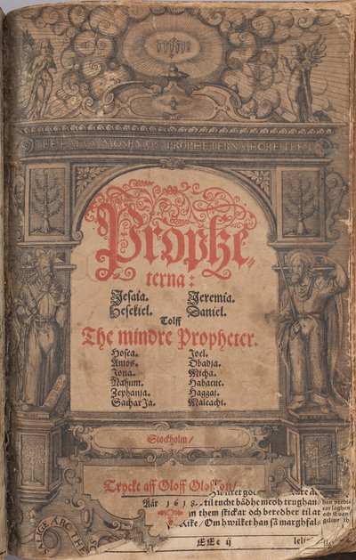 Gustav II Adolfs Bibel 1618 - Store profeter og små profeter titelblad af Unbekannter Künstler