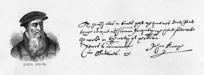 Håndskrift og underskrift af John Knox fra et brev skrevet fra Dieppe til William Cecil for at anmode om tilladelse til at besøge England af Unbekannt