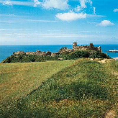 Hastings Castle, East Sussex, Storbritannien af William M. Timlin