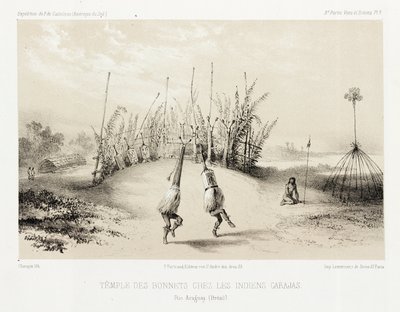 Hovedbeklædningstempel for Carajas-indianerne, Brasilien, c 1843-1847 af Unbekannt