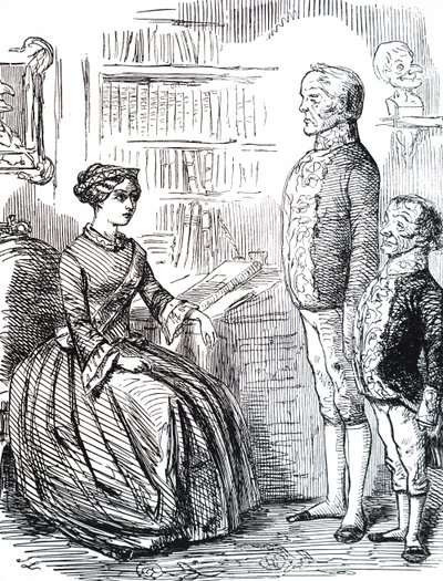 Henry John Temple, 3rd Viscount Palmerston, overrækker dronning Victoria sin afskedsbegæring. af Unbekannter Künstler