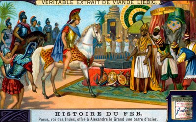 Jernets historie: Kong Porus og Alexander den Store af Unbekannter Künstler