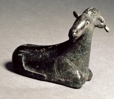 Hulstøbt gedfigur, østgræsk, arkaisk periode, ca. 550 f.Kr. (blyfyldt bronze) af Unbekannt