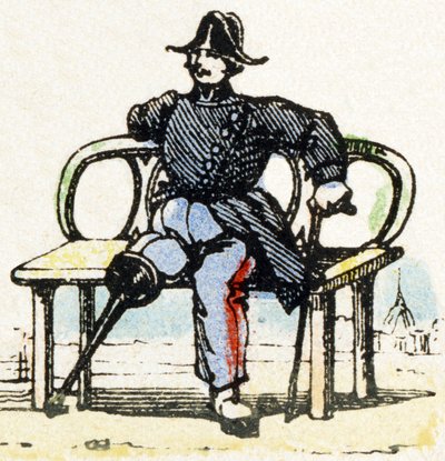 I - Invalide - Alfabet - børneunderholdning - Billede epinal, populær serie c.1890 (illustration) af Unbekannt