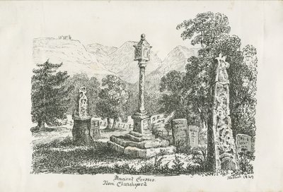 Ilam-kirken - Gamle kors: litografi, 1849 af Unbekannt