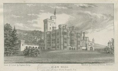 Ilam Hall: lithograph, nd [c.1839] dani af Unbekannt