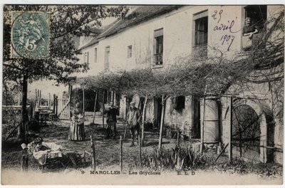 Ile de France, Val de Marne (94), Marolles en Brie (Marolles-en-Brie): Les Glycines - Postkort dateret 1907 af Unknown