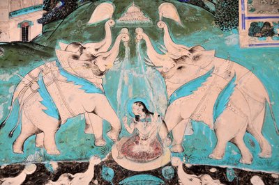 Indien, Rajasthan, Bandi: Chitra Shala Palace Fresco (18. og 19. århundrede) (Foto) af Unbekannt