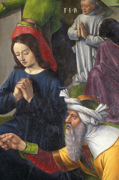 Indre et Loire N* 176 - Chateau de Loches - Detalje af korsfæstelsens altertavle - Ecole de Jean Fouquet - 1485 - af Unbekannt