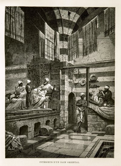 Indvendigt billede af et orientalsk bad Illustration fra Atlas of Egypt af Unknown