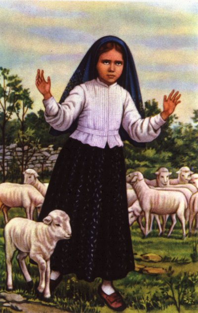 Jacinta, der så Jomfru Maria i Fatima i 1917, ca. 1920-1930 (postkort) af Unbekannter Künstler