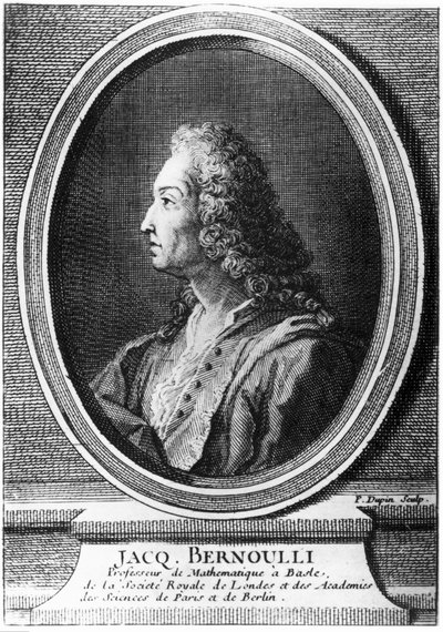 Jacques Bernoulli, schweizisk matematiker, ca. 1700 af Unbekannt