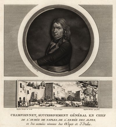Jean Etienne Vachier Championnet, chefgeneral for hæren i Napoli, Alperne, Italien af Unbekannt