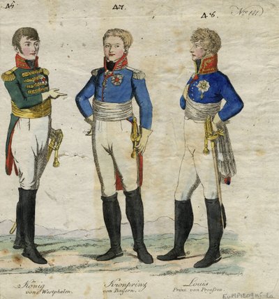 Jerome Bonaparte King of Westphalia, Prince Louis Ferdinand of Prussia and Ludwig I of Bavariadani af Unbekannt