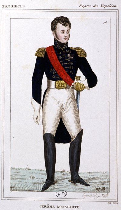 Jerome Bonaparte, ca. 1810 (kobberstik) af Unbekannter Künstler