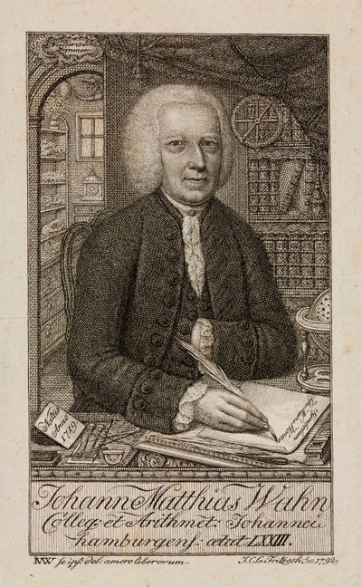Johann Matthias Wahn, tysk matematiker, c1792 af Unbekannt