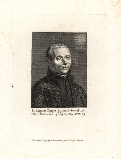 John Yonge, Ioannes Yongus, irsk jesuitterpræst, død 1664, 75 år gammel. Kobberstik fra William Richard