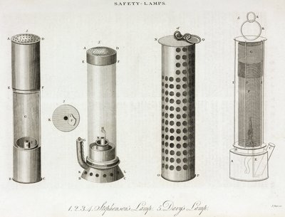 Sikkerhedslamper til belysning af minearbejdere af Unbekannt