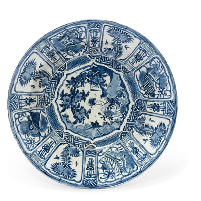 Stort "raak porcelæn" fad, Wanli periode, 1573-1619 af Unbekannt