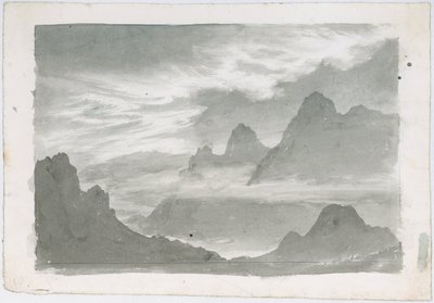 Lag af stratus, der omkranser bjergskråninger, ca. 1803-1811 af Unbekannter Künstler