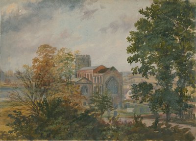 Lichfield - St. Chads Church: oliemaleri, og [?19. århundrede] af Unbekannt