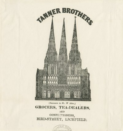 Lichfield Cathedral - Vestfronten: tryk og [?19. århundrede] af Unbekannt