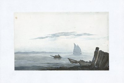 Let cumulus og stratus over et havindløb af Unbekannter Künstler