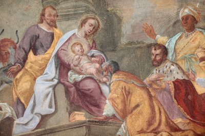 Loreto kirke ; Jesus og magi fresco Prag Tjekkiet af Unbekannt