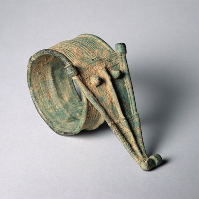 Lorhon-armbånd med krokodillehoved, fra Burkina Faso eller Elfenbenskysten, sandsynligvis 1700-tallet (kobberlegeringer) af Unbekannt