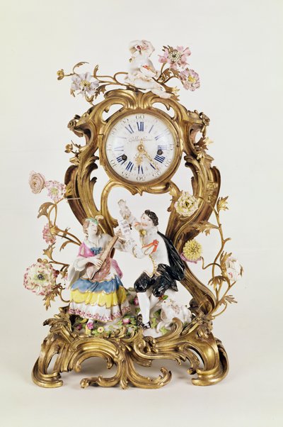 Louis XV ormolu og porcelænsur, med Meissen figurer af Unbekannt