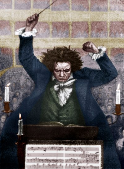Ludwig van Beethoven dirigerer med stafetten - af Katzaroff. tysk komponist af Unbekannt