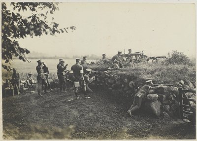 Maskingeværere til manøvrer, ca. 1911 (s/h-foto) af Unbekannt