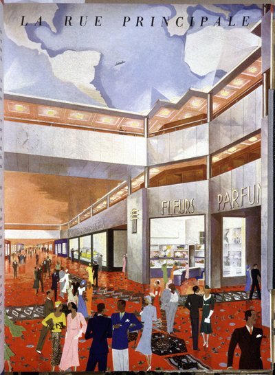 Hovedgaden på linjeskibet "Atlantique" af Unbekannter Künstler