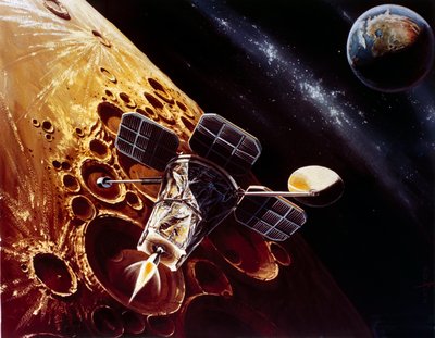 Bemandet rumflyvning, USA, Apollo, generel tegning af Lunar Orbiter af Unbekannt