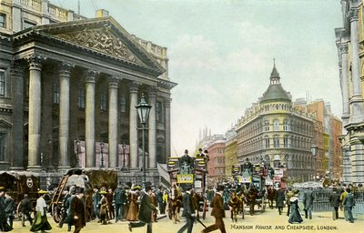 Mansion House og Cheapside, London af Unbekannter Künstler
