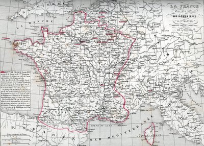 Kort over Frankrig under kong Ludvig XVI fra 1774 til 1793 (Kort over Frankrig på kong Ludvig XVI