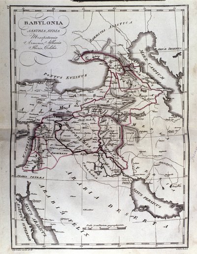 Kort over Mesopotamien af Unbekannter Künstler