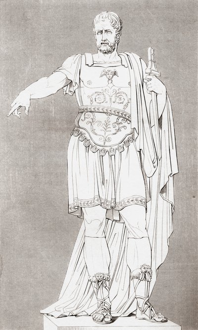 Marcus Furius Camillus (ca. 446 – 365 f.Kr.), romersk soldat og statsmand, fra The Historic Gallery of Portraits and Paintings, udgivet 1808. af Unbekannt