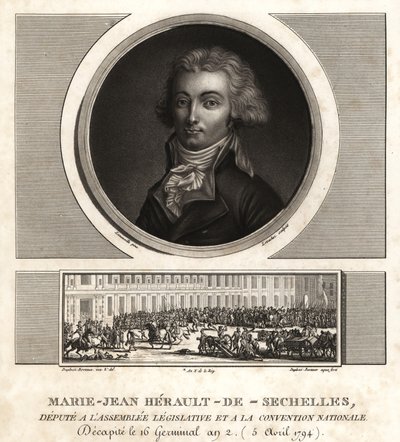 Marie-Jean Herault de Sechelles (1759-1794), fransk dommer og politiker guillotineret i Reign of Terror af Unbekannt
