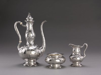 Hamret kaffeservice: Kaffekande, ca. 1900-1910 af Unbekannt