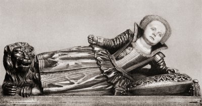 Mary of England, Skotland og Irland, fra hendes grav i Westminster Abbey, fra The Girl Through the Ages, udgivet 1933 (litho) af Unbekannt