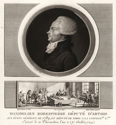Maximilien Robespierre, stedfortræder for Artois, henrettet 1794 af Unbekannt